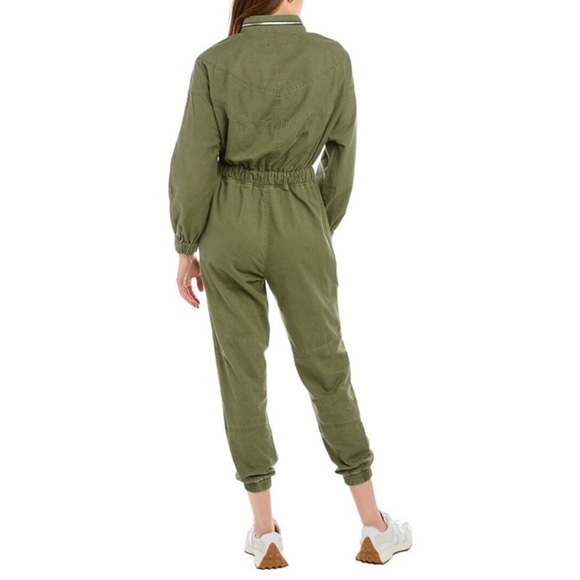 RTA Halima Jumpsuit Utility Zip Front Long Sleeve Tomboy Green Small New Cargo - Picture 3 of 13